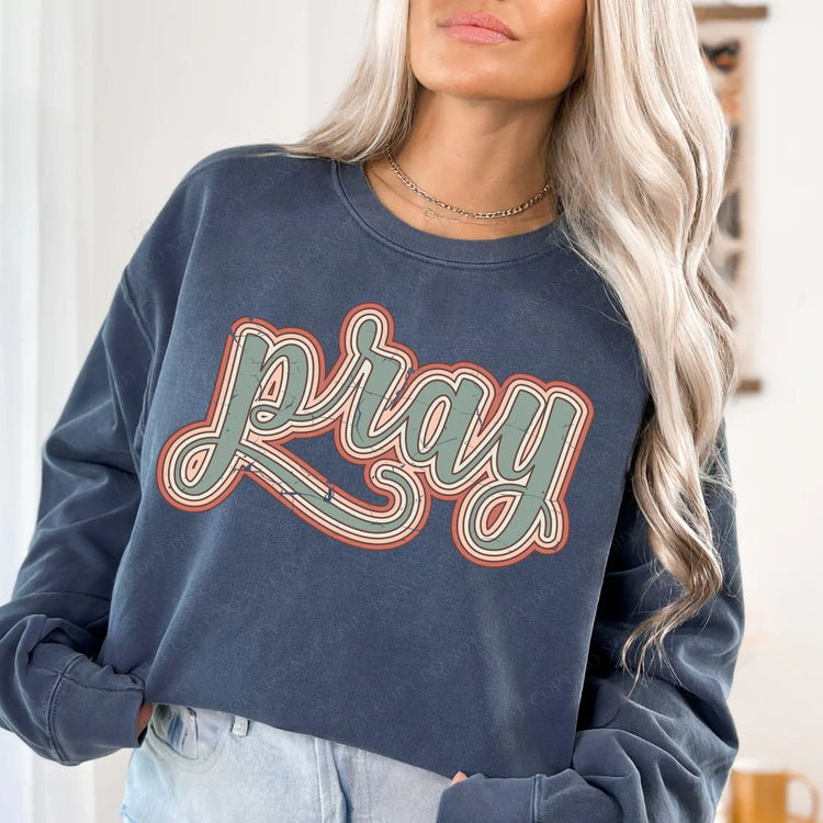 Pray Distressed Layered DTF Transfer