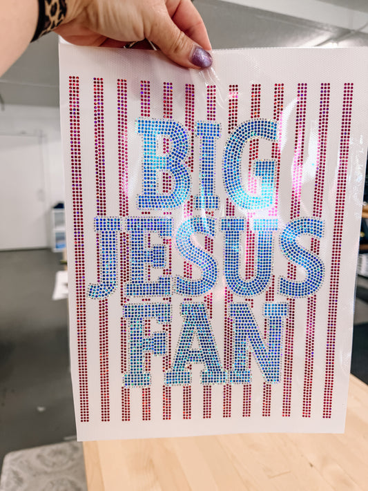 Big Jesus Fan Spangle Transfer