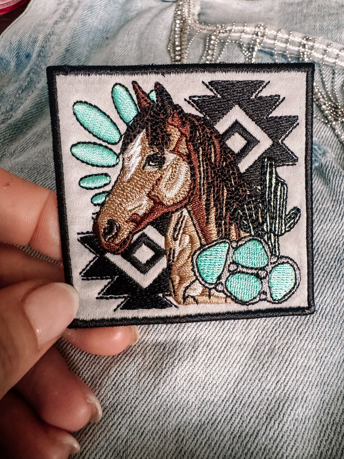 Western Aztec Horse Hat/Pocket Patch