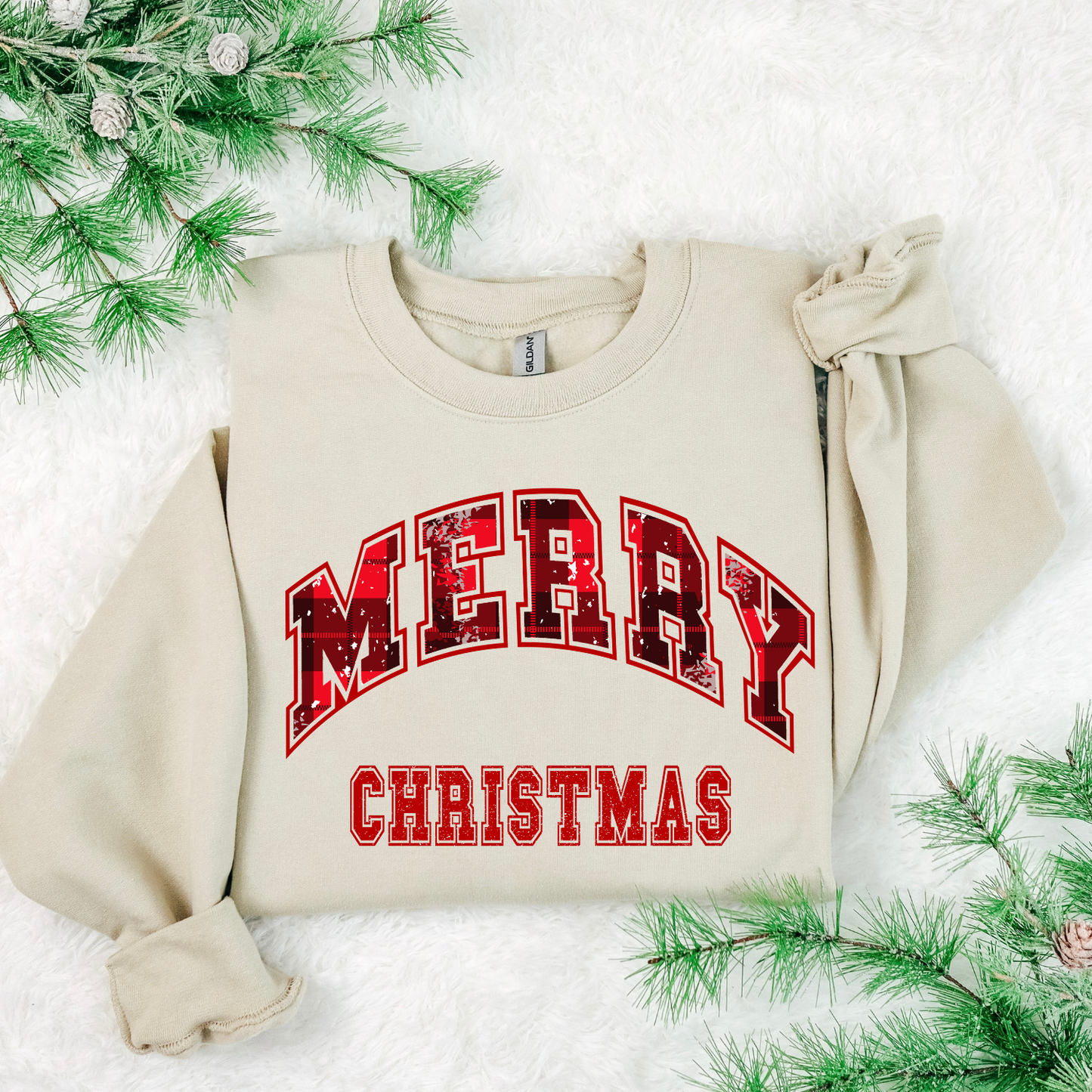 Buffalo Plaid Merry Christmas DTF Transfer