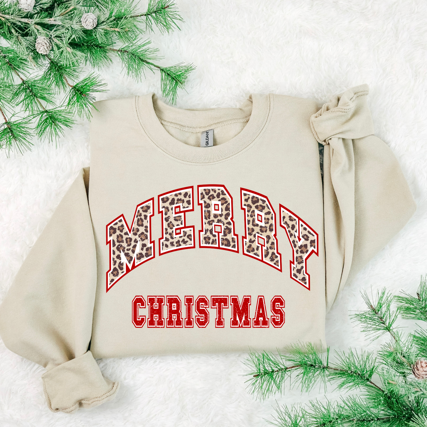 Leopard Print Merry Christmas DTF Transfer