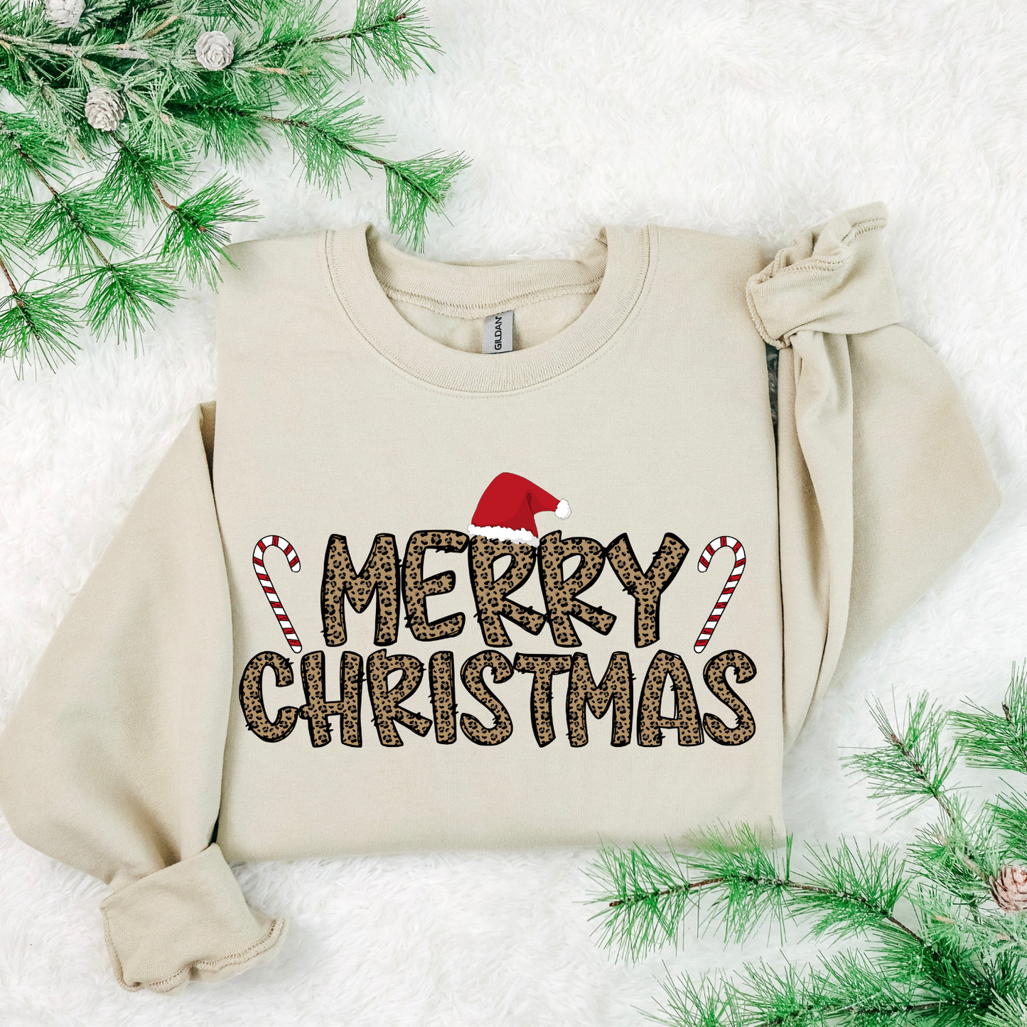 Leopard Print Merry Christmas DTF Transfer