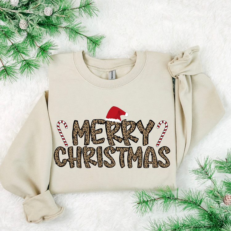 Leopard Print Merry Christmas DTF Transfer