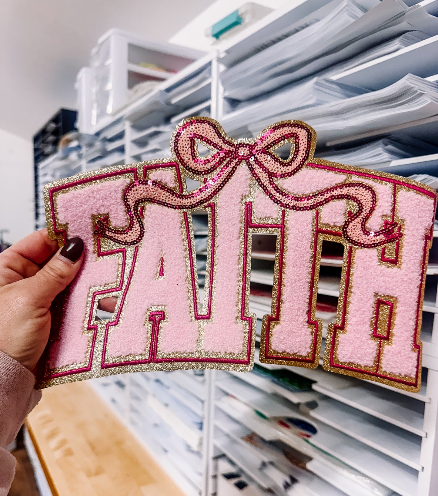 Faith Coquette Chenille Patch