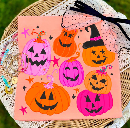 Preppy Halloween Pumpkin Doodle DTF Transfer