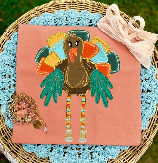 Preppy Turkey Thanksgiving DTF Transfer