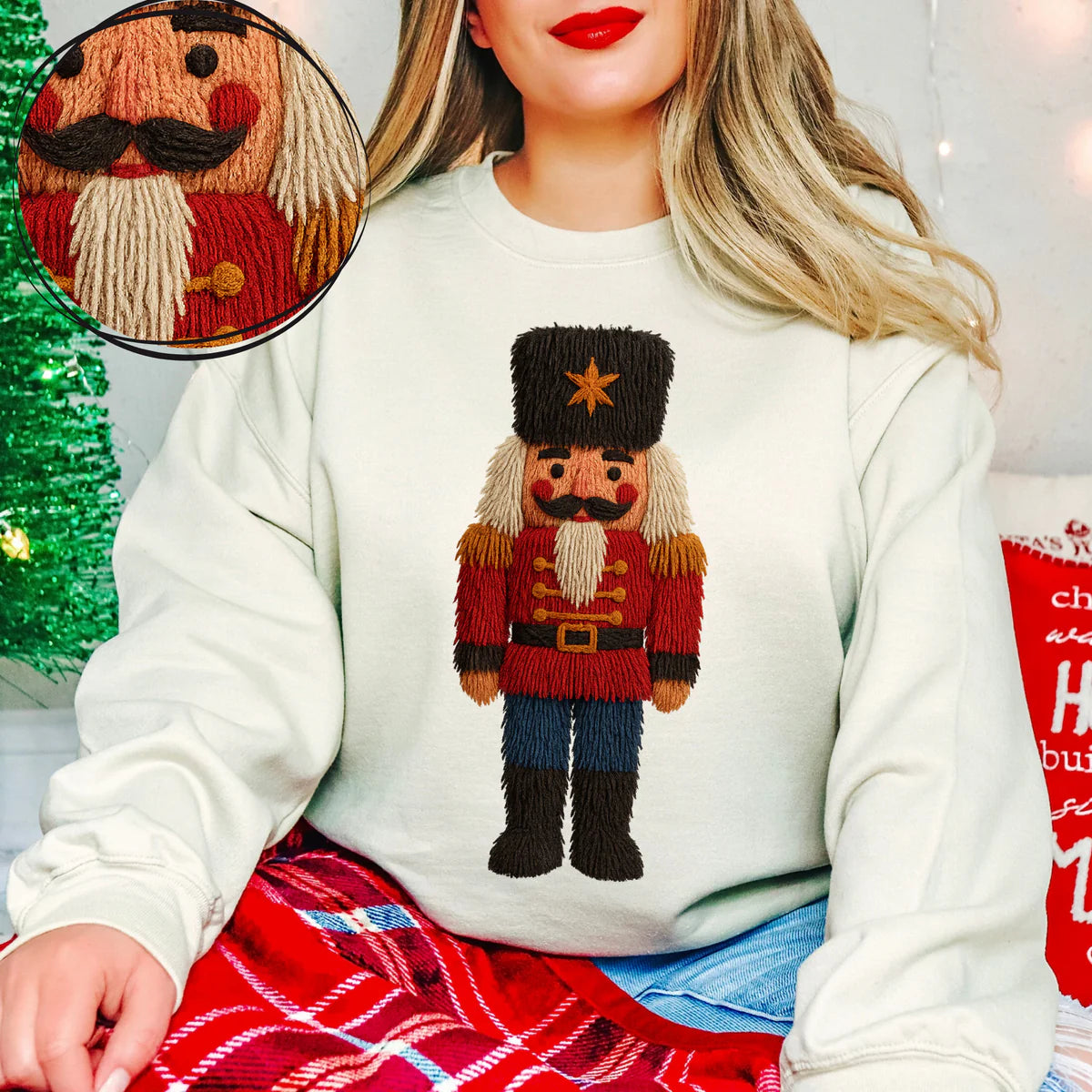 Faux Yarn Nutcracker DTF Transfer