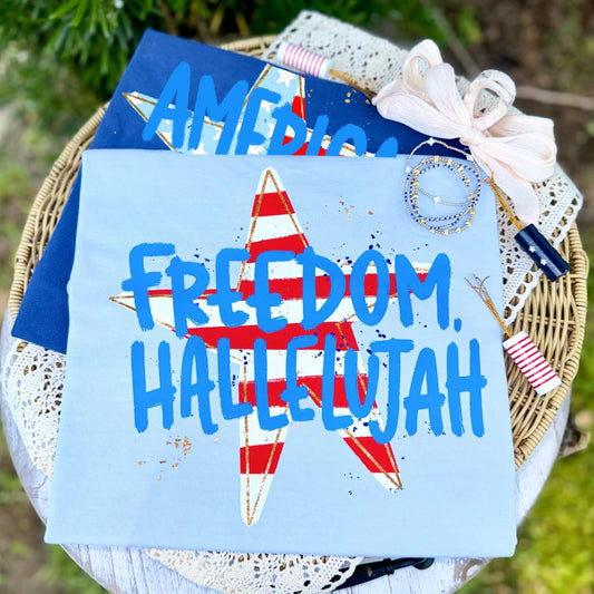 Freedom Hallelujah Trendy 4th of July DTF Transfer
