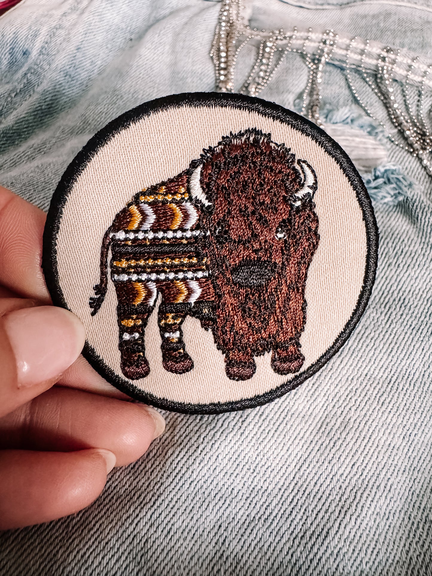 Aztec Buffalo Western Hat/Pocket Patch