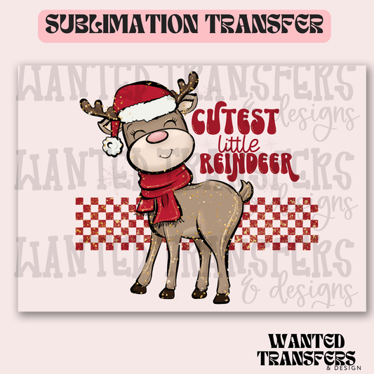 Cutest Little Reindeer Exclusive Sublimation Transfer
