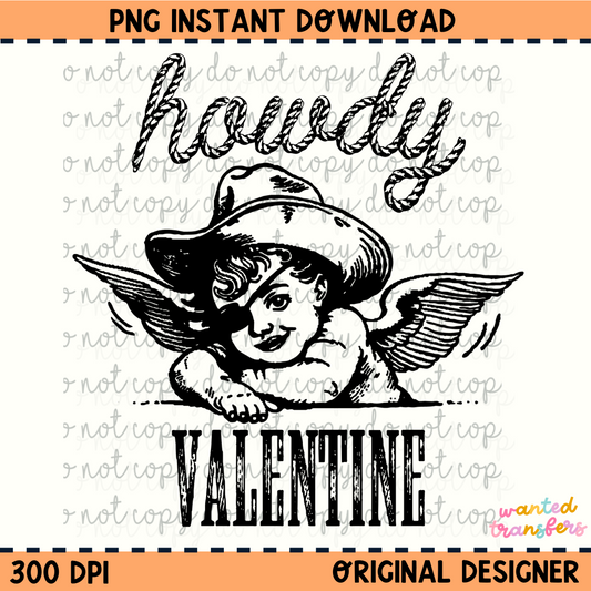 Howdy Valentine's Western PNG Digital Download