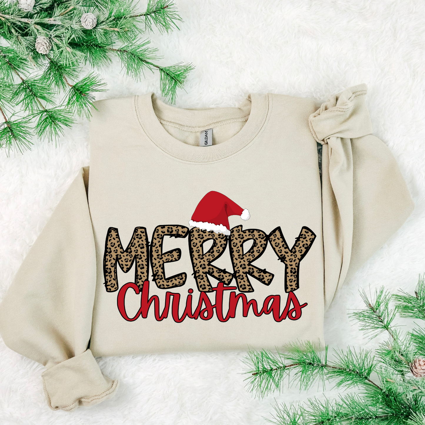 Leopard Print Merry Christmas DTF Transfer