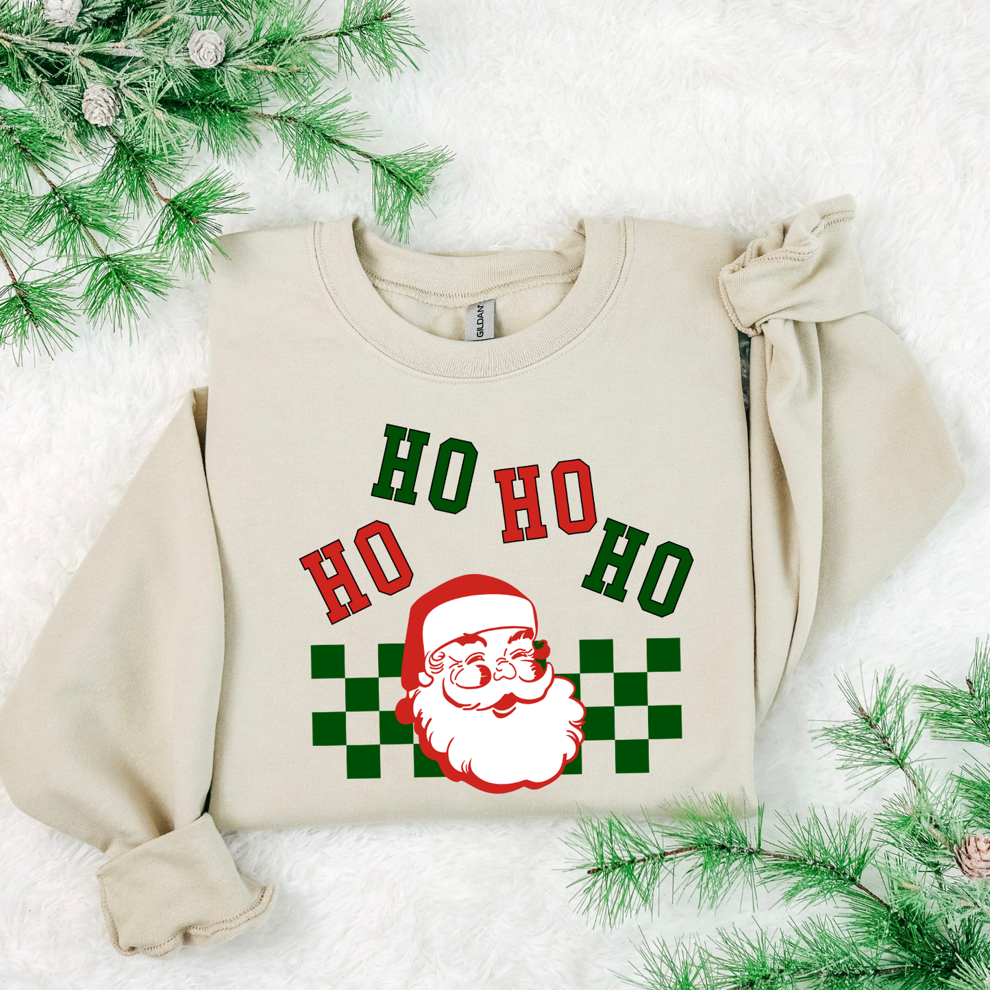 Checkered Ho Ho Ho Ho DTF Transfer