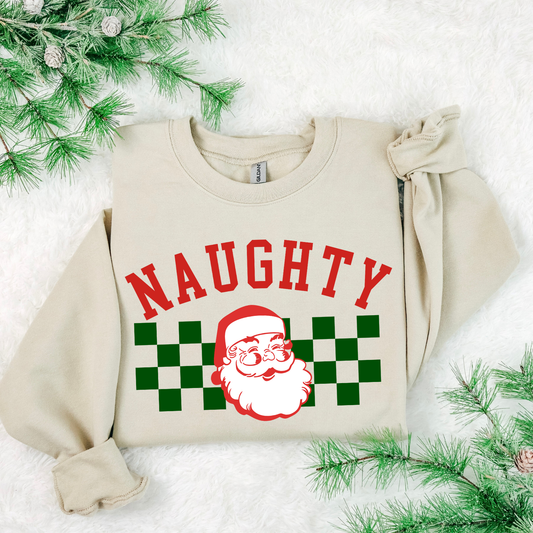 Checkered Naughty DTF Transfer