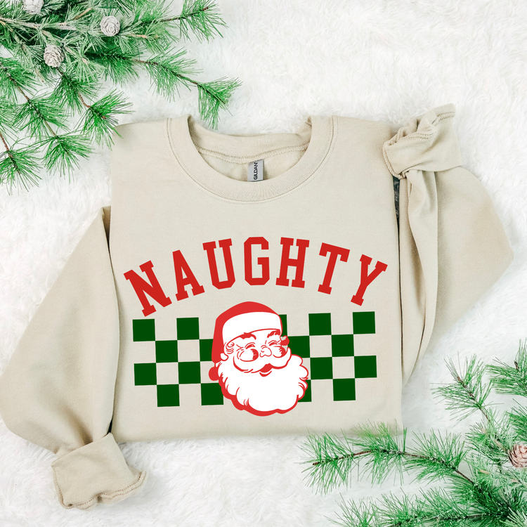 Checkered Naughty DTF Transfer