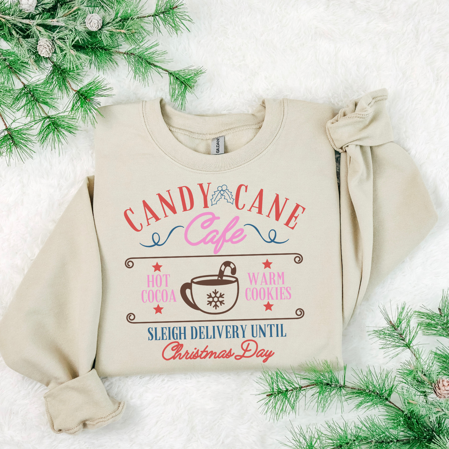 Candy Cane Cafe DTF Transfer