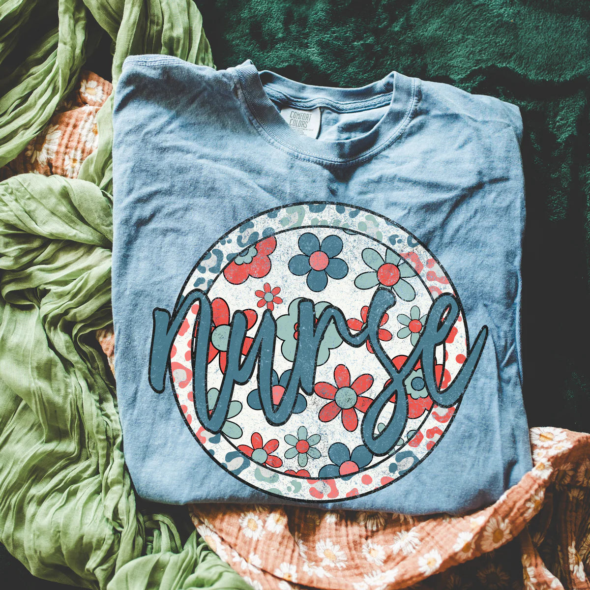 Nurse Patriotic Floral DTF Transfer