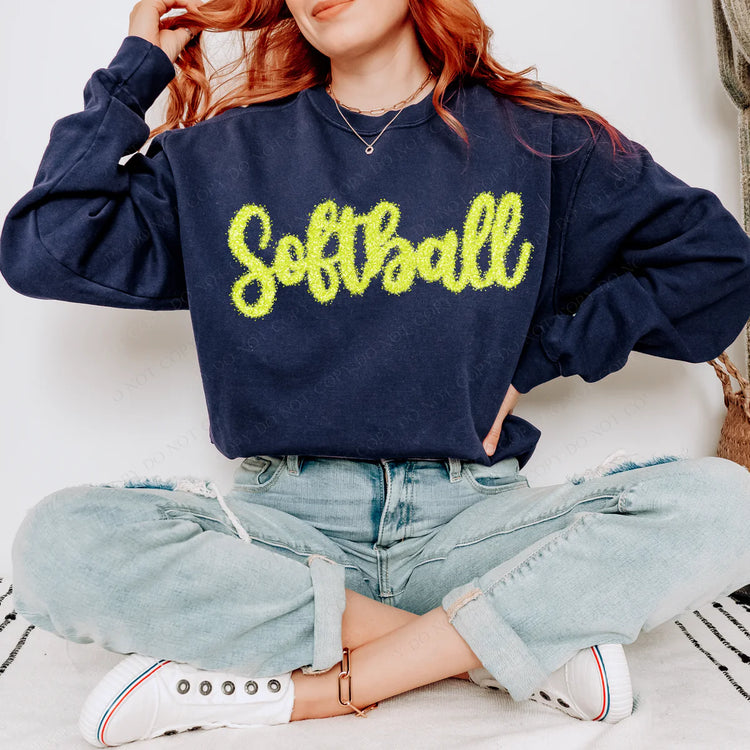 Faux Tinsel Softball DTF Transfer