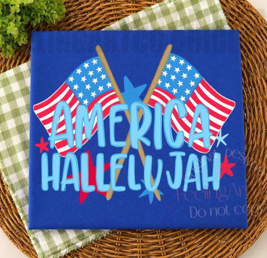 America Hallelujah 4th of July DTF Transfer