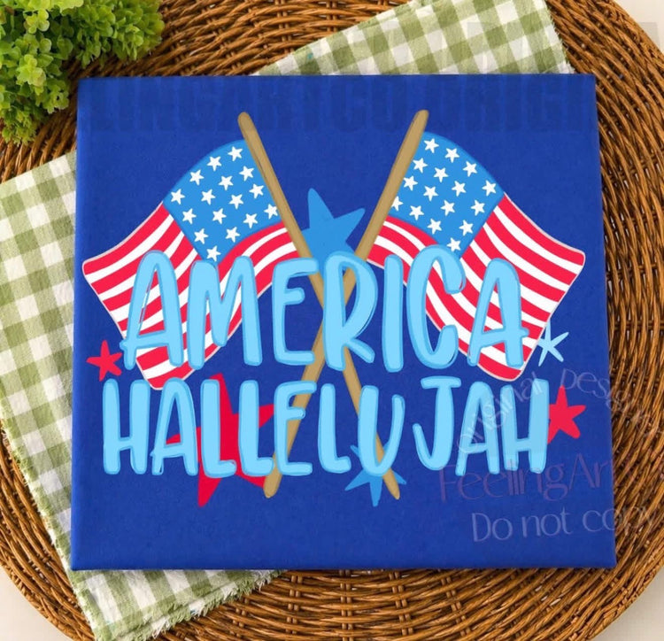 America Hallelujah 4th of July DTF Transfer