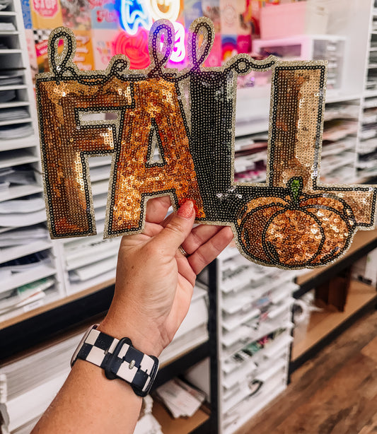 Hello Fall Sequin Patch (Adult Size)