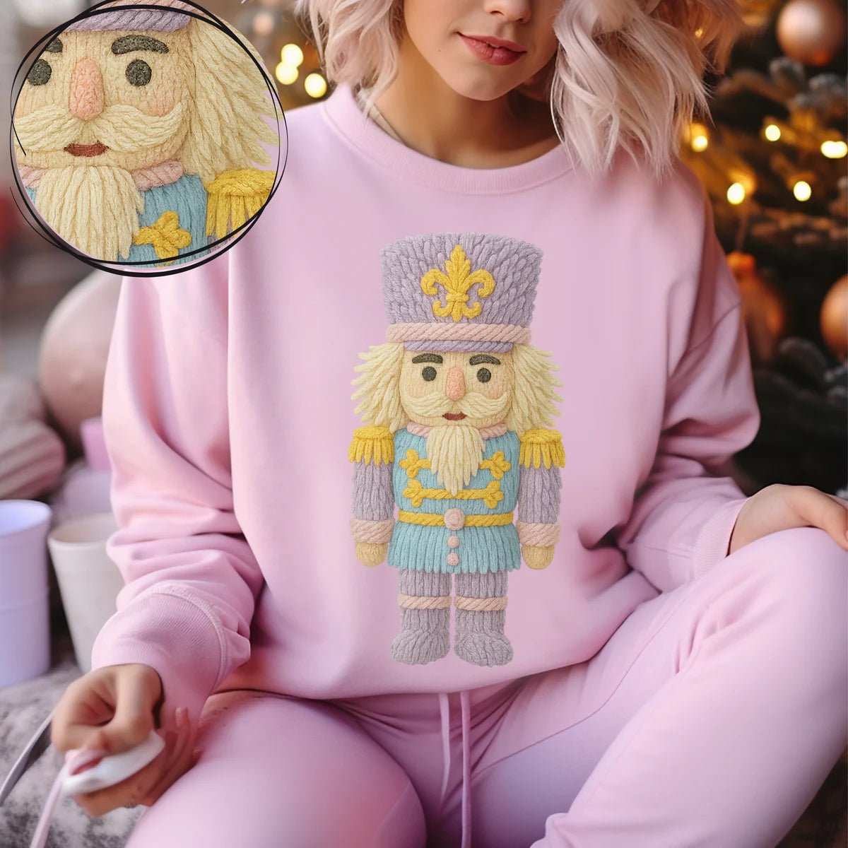 Faux Yarn Preppy Nutcracker DTF Transfer