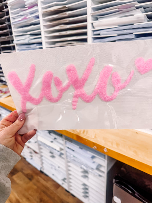 Xoxo Light Pink Fuzzy Patch (Adult Size)