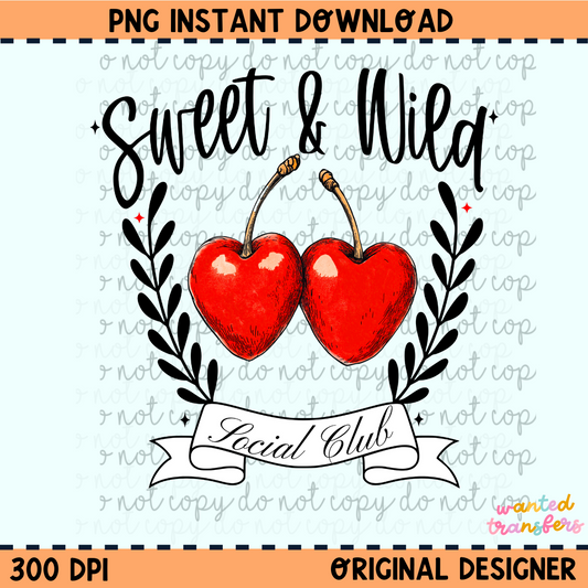 Sweet & Wild Cherry Valentines PNG Digital Download