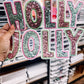 Holly Jolly Pastel Christmas Sequin Patch (Adult Size)