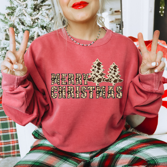 Merry Christmas Cow Print DTF Transfer