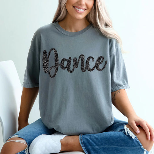 Dance Black Faux Tinsel DTF Transfer