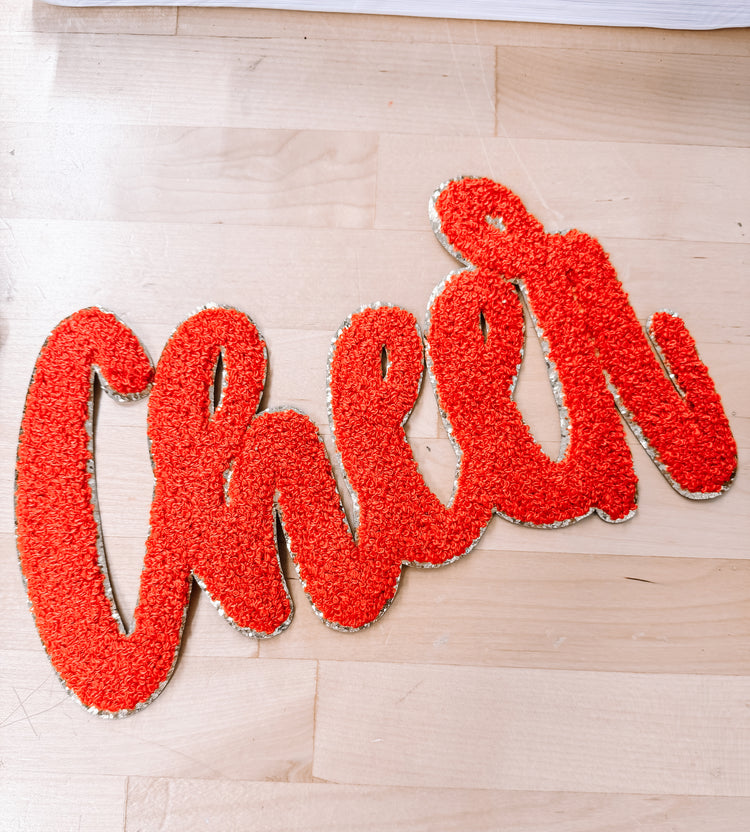 Red Cheer Chenille Patch
