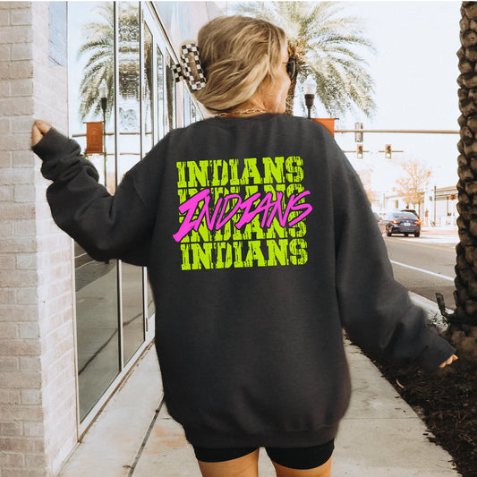 Neon Indians Mascot School Spirit DTF Transfer