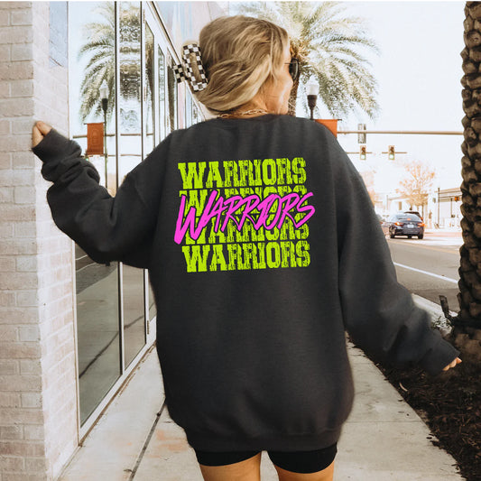 Neon Warriors Mascot School Spirit DTF Transfer