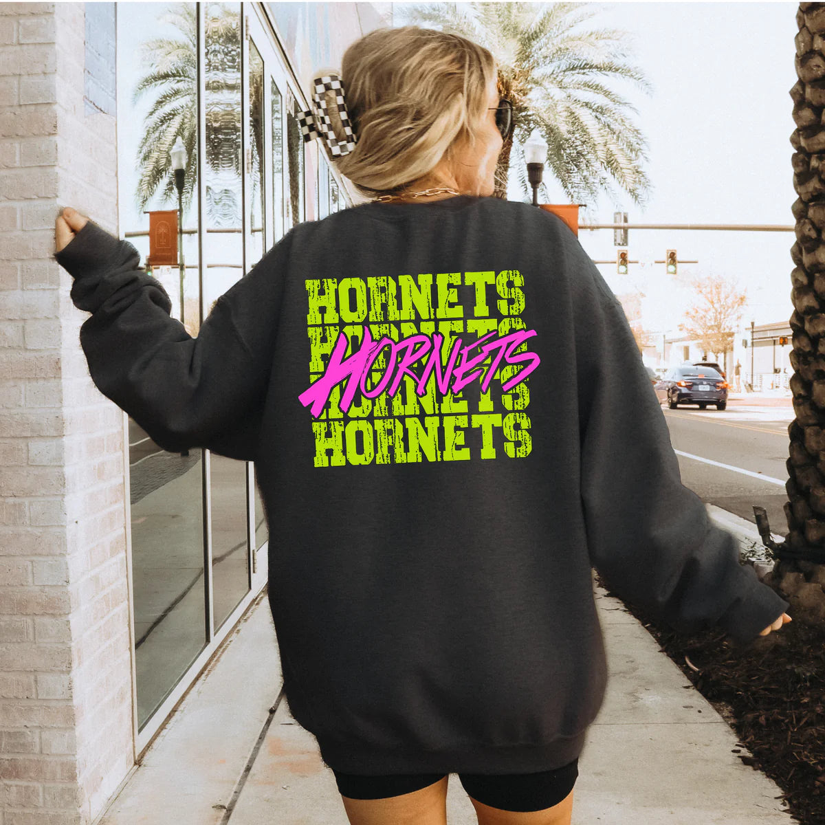 Neon Hornets Mascot School Spirit DTF Transfer