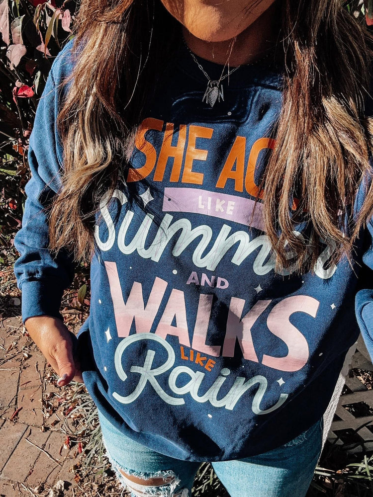 She Act's Like Summer & Walks Like Rain DTF Transfer