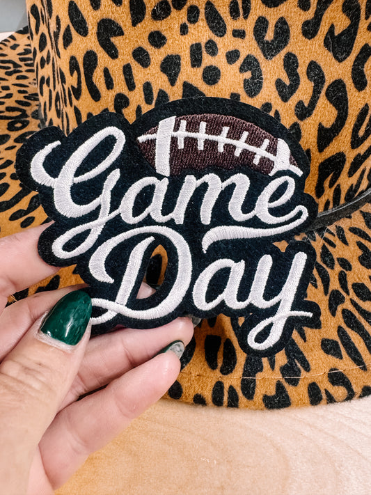 White Game Day Football Hat/Pocket Patch
