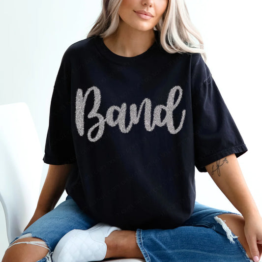 Silver Band Faux Tinsel DTF Transfer