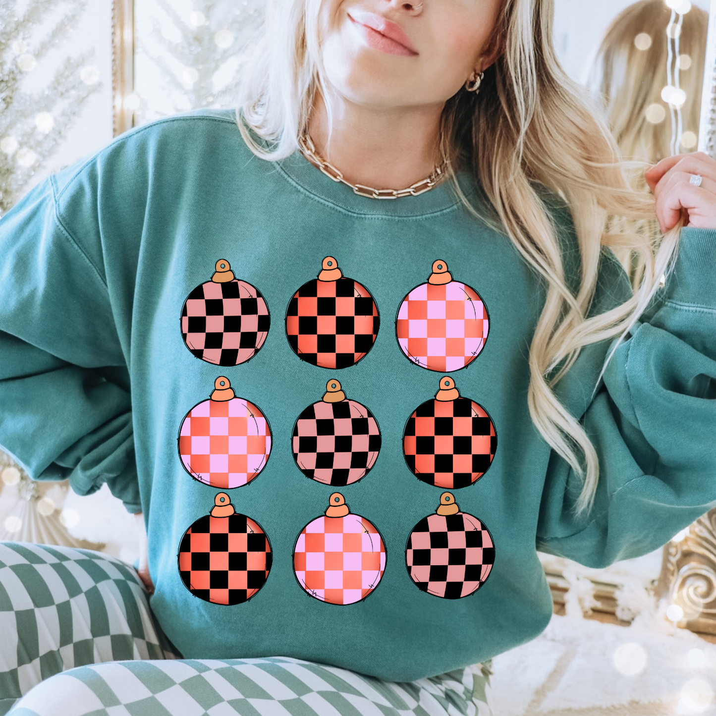 Checkered Ornaments DTF Transfer