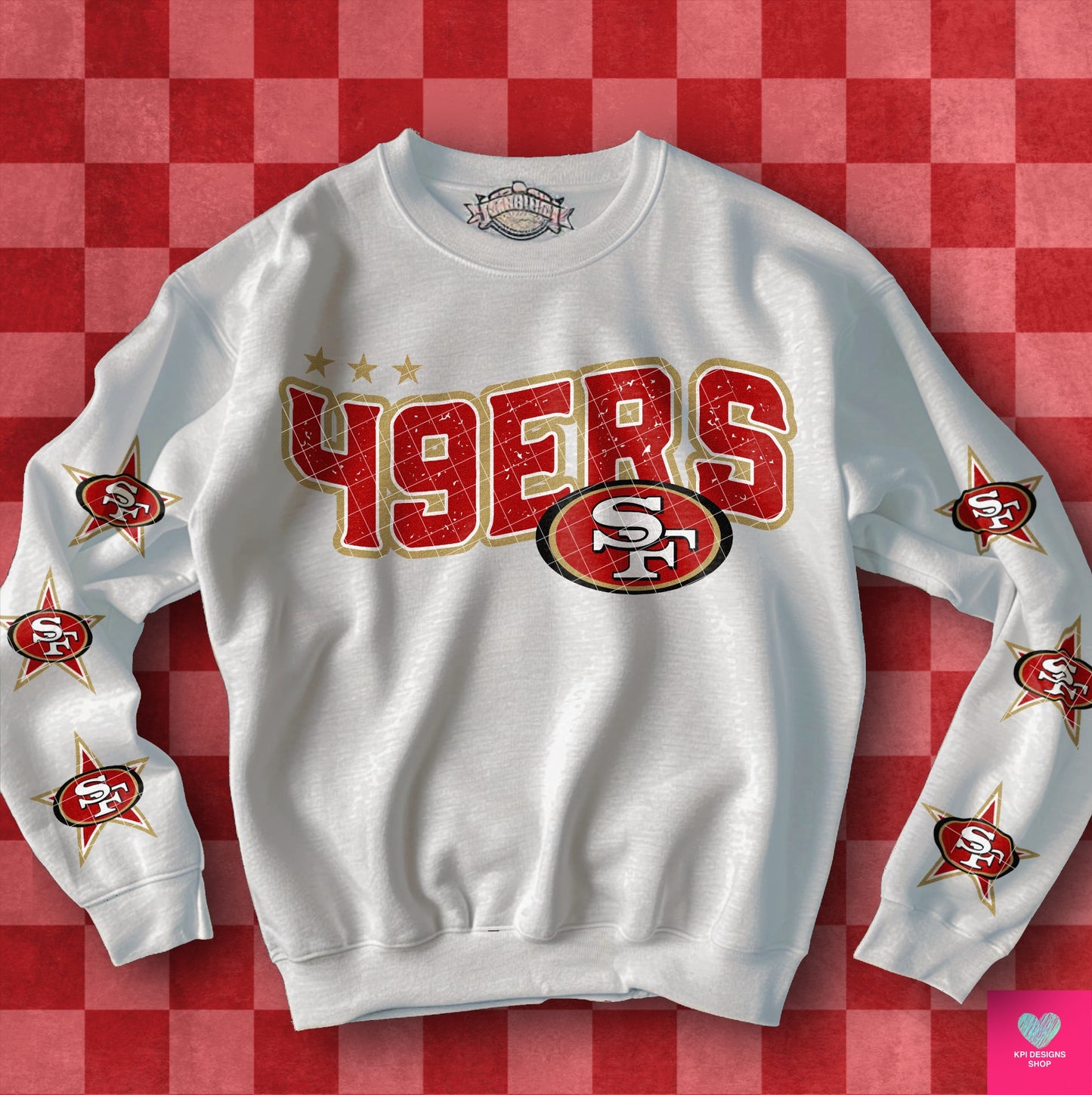 49ers Distressed DTF Transfer (BOTH SLEEVE + FRONT)