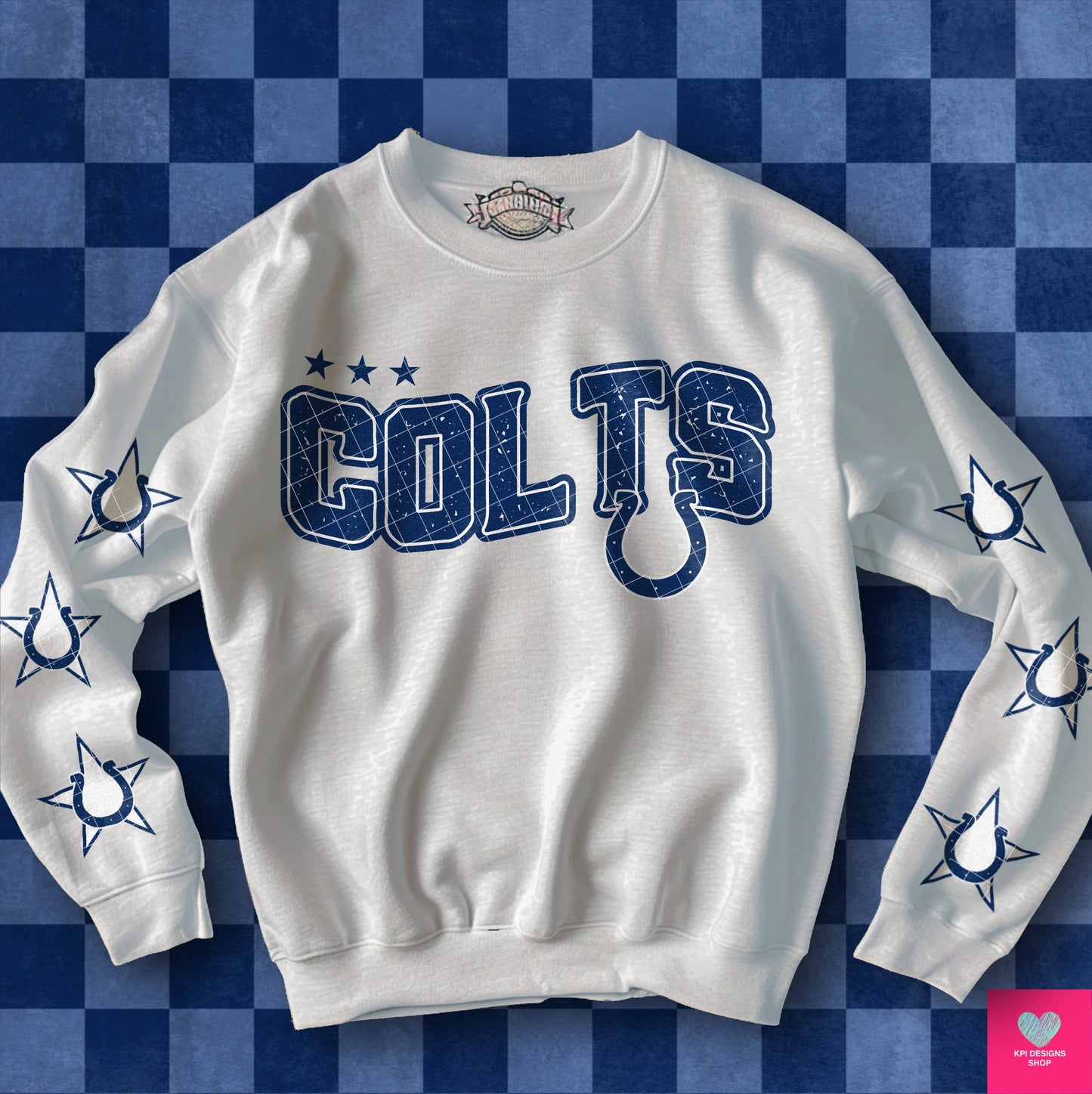 Colts Distressed DTF Transfer (BOTH SLEEVE + FRONT)