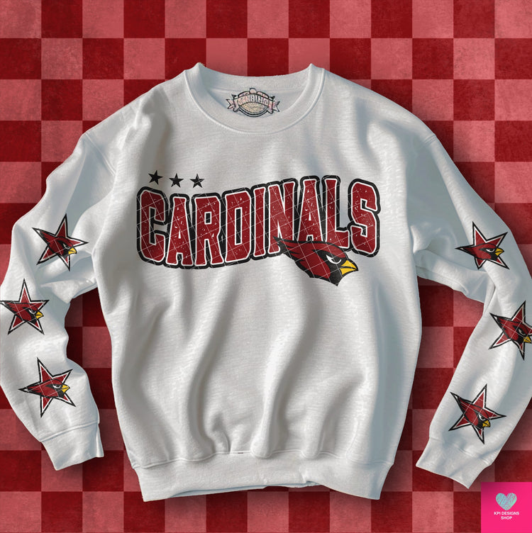 Cardinals Distressed DTF Transfer (BOTH SLEEVE + FRONT)