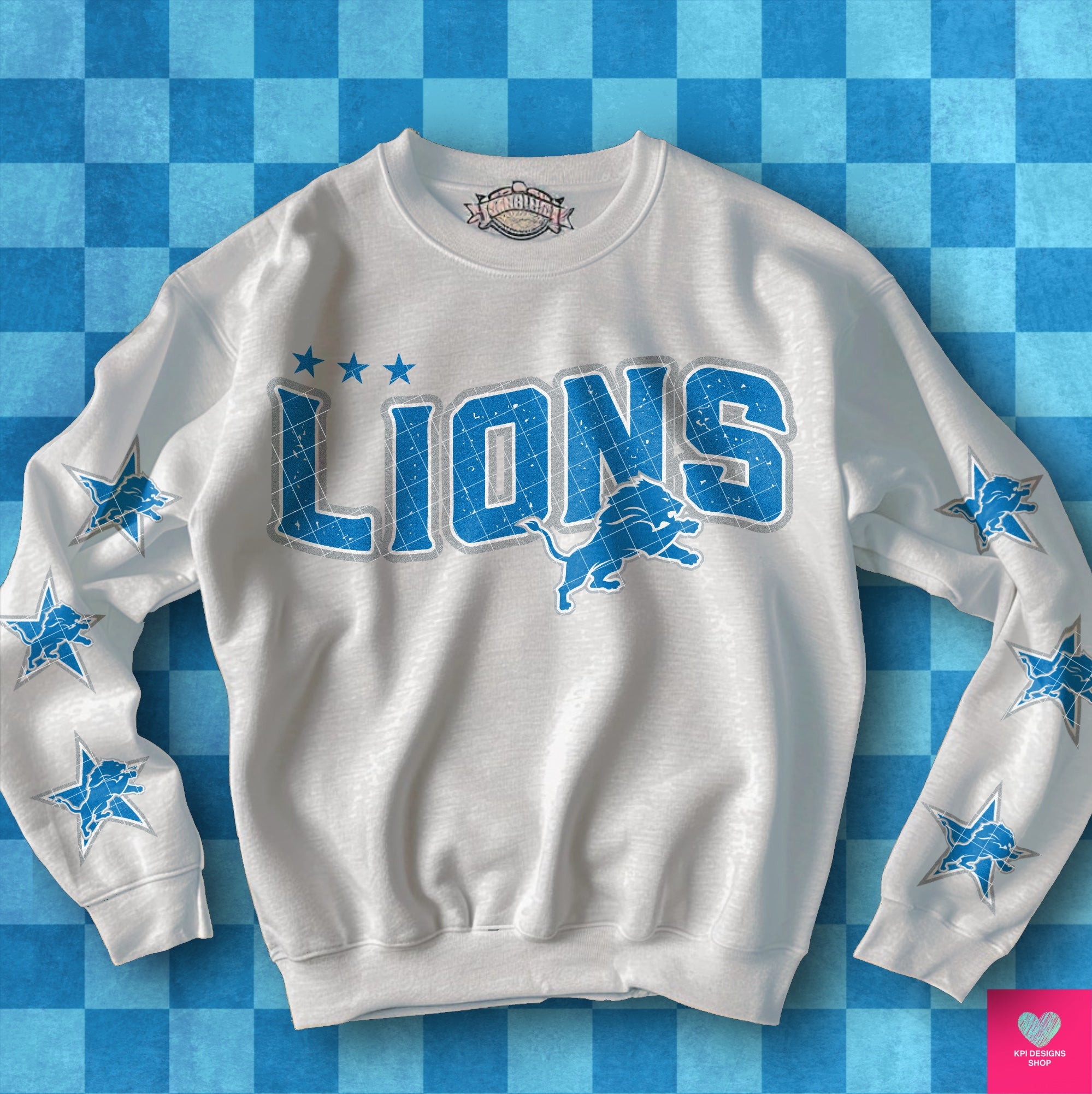 Lions Distressed DTF Transfer (BOTH SLEEVE + FRONT) – Wild & Wanted DTF ...