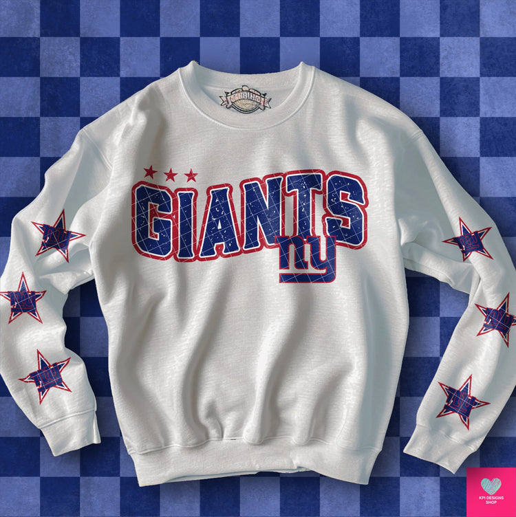 Giants Distressed DTF Transfer (BOTH SLEEVE + FRONT)