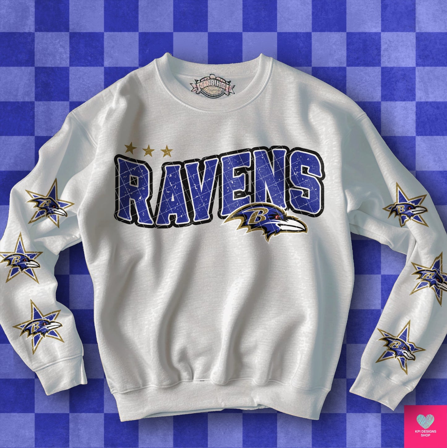 Ravens Distressed DTF Transfer (BOTH SLEEVE + FRONT)