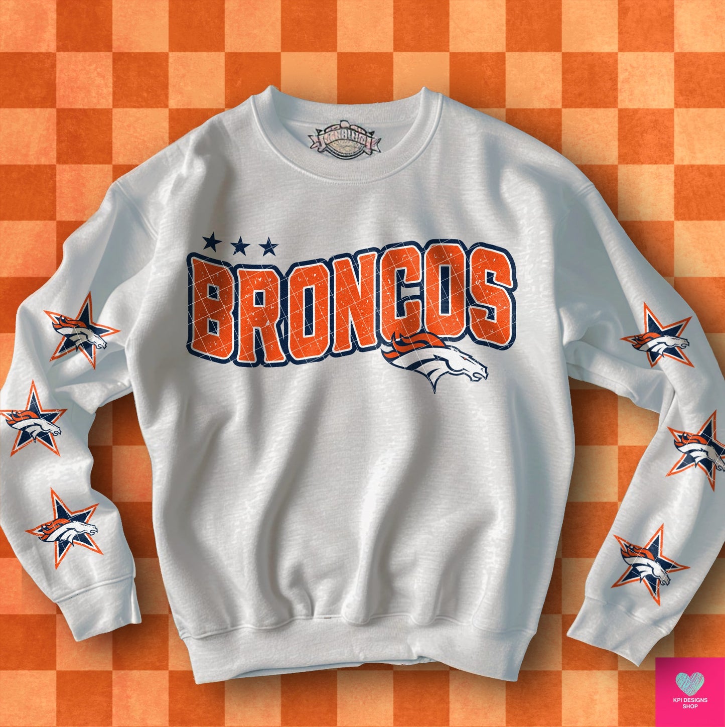 Broncos Distressed DTF Transfer (BOTH SLEEVE + FRONT)