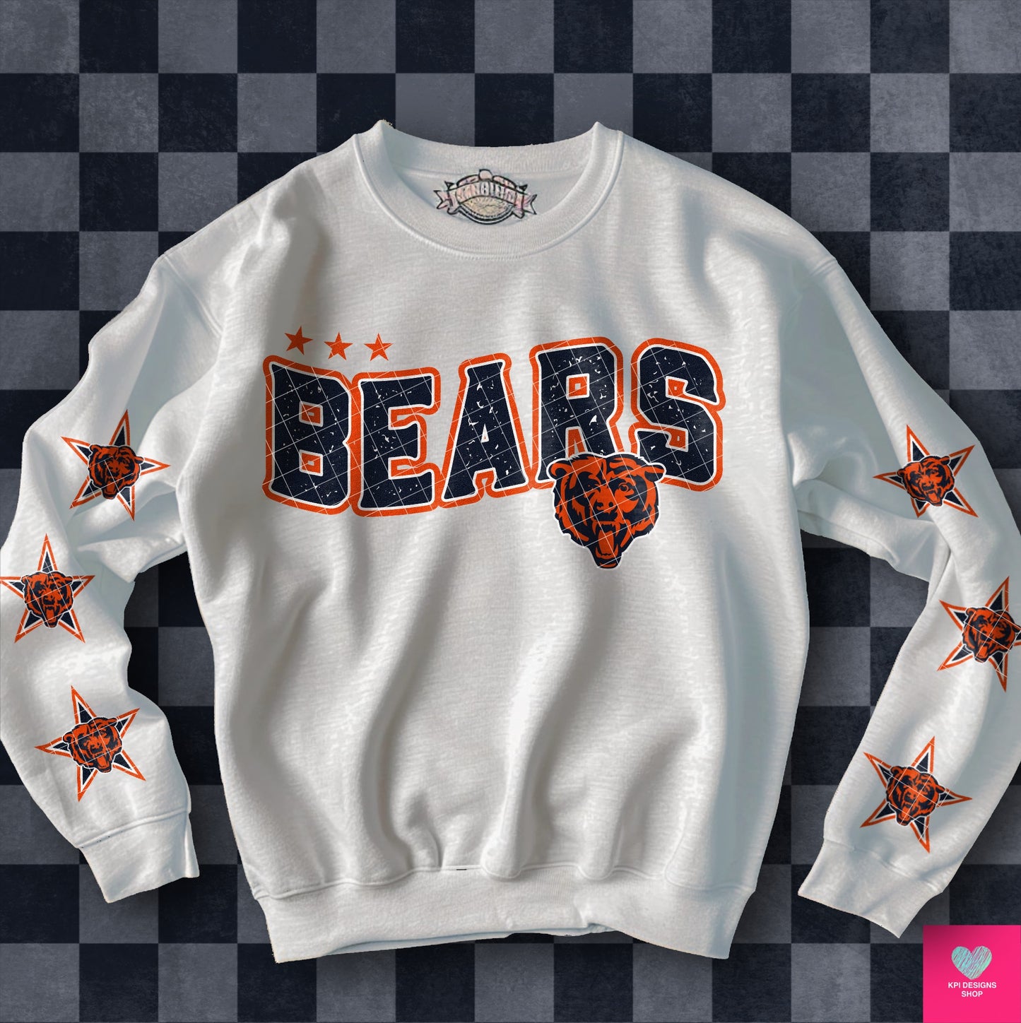 Bears Distressed DTF Transfer (BOTH SLEEVE + FRONT)