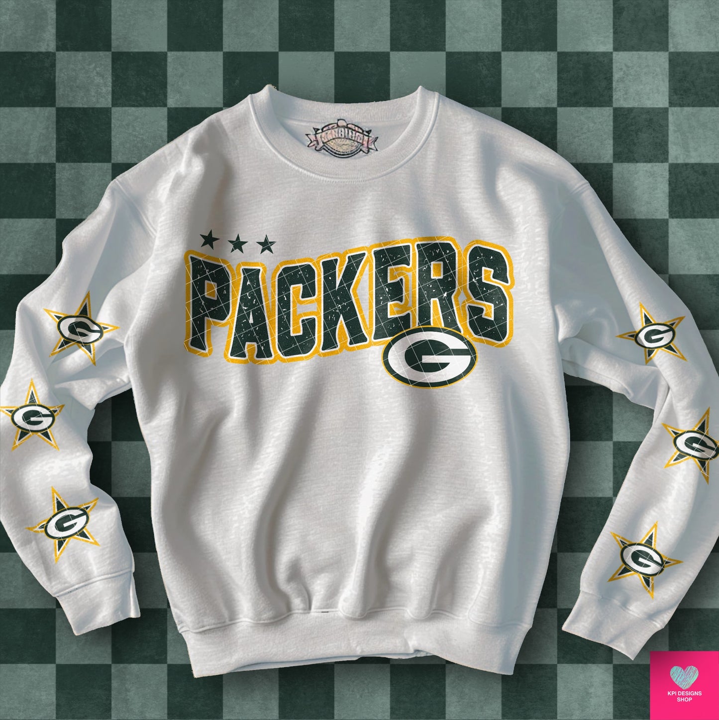 Packers Distressed DTF Transfer (BOTH SLEEVE + FRONT)