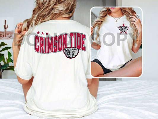 Crimson Tide DTF Transfer (INCLUDES FRONT + POCKET)