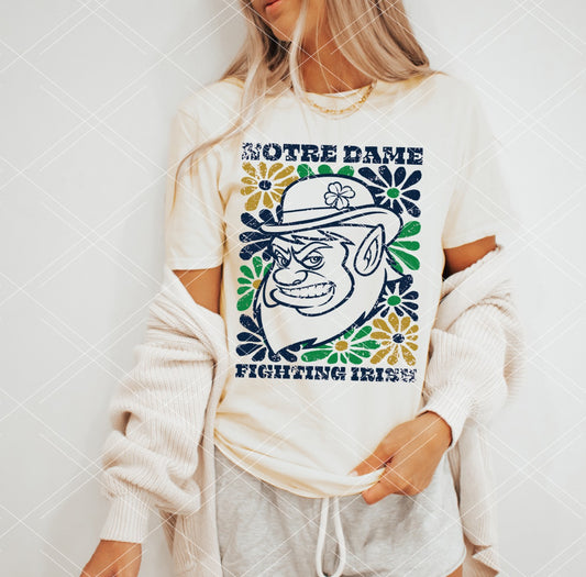 Notre Dame Groovy Floral DTF Transfer